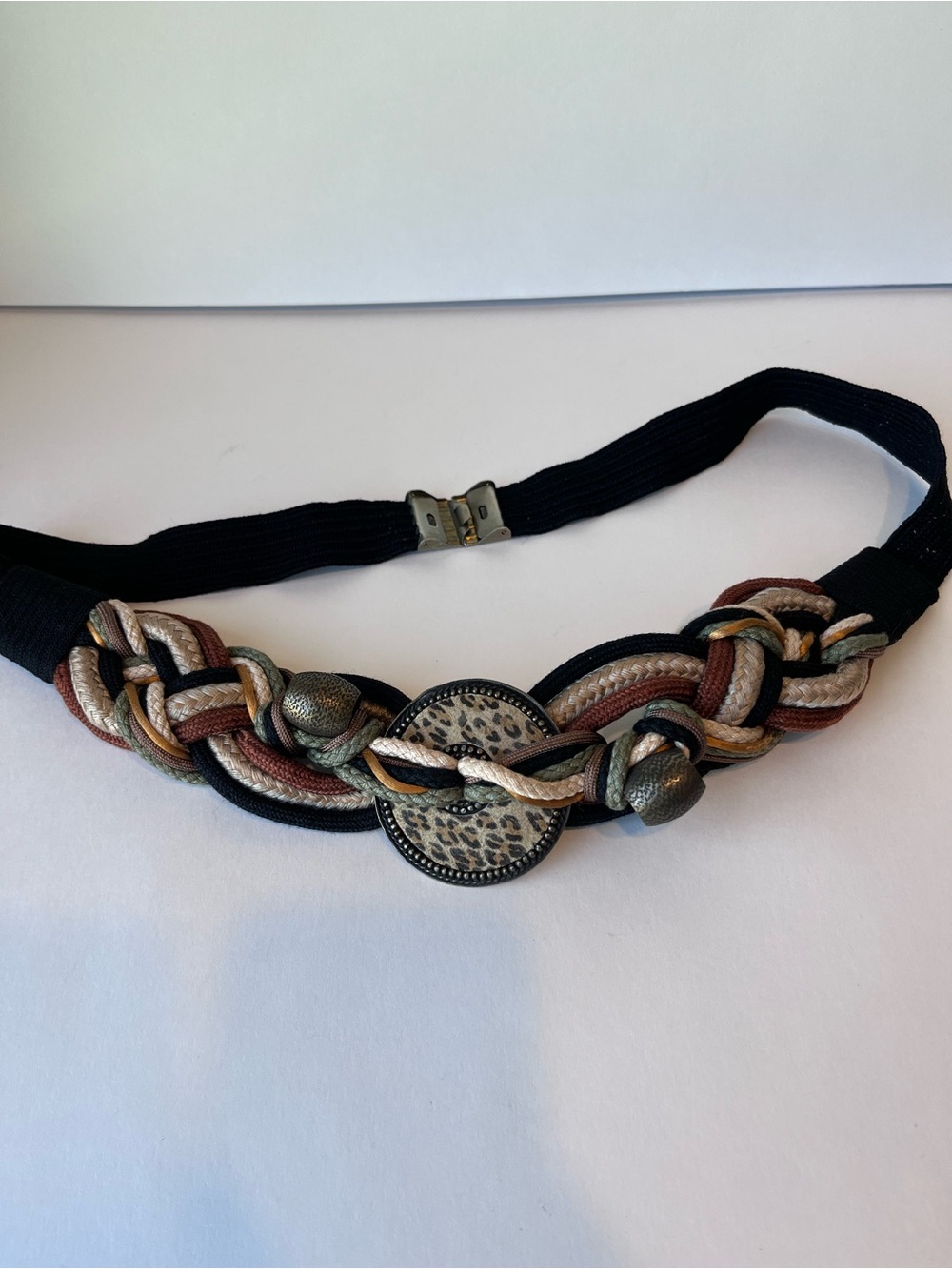 Vintage Leather Shop Braided Rope Belt Bohemian 80’s